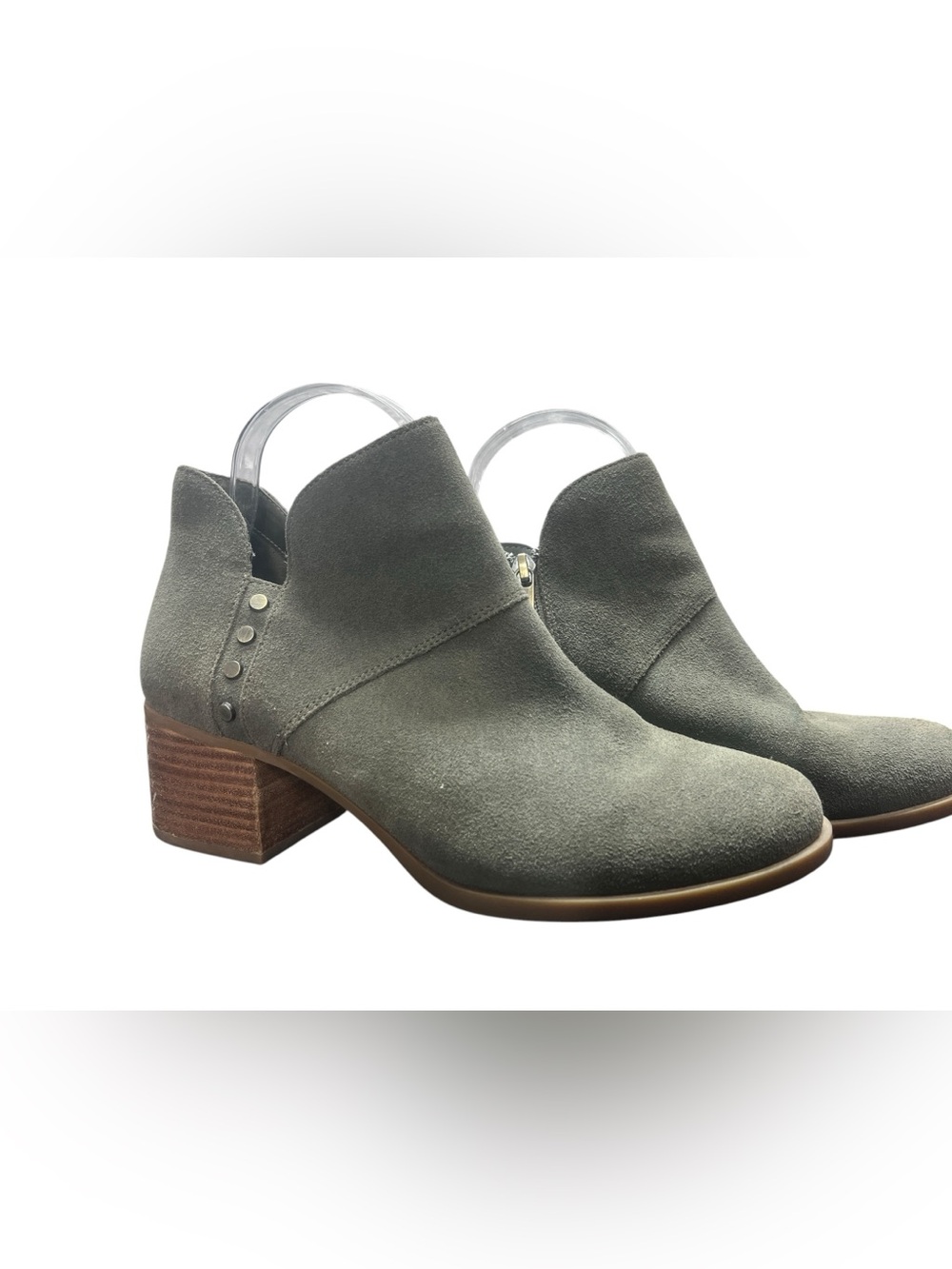 Koolaburra by UGG Ankle Boots Women 9 Olive Green Suede Block Heel Zip fall
